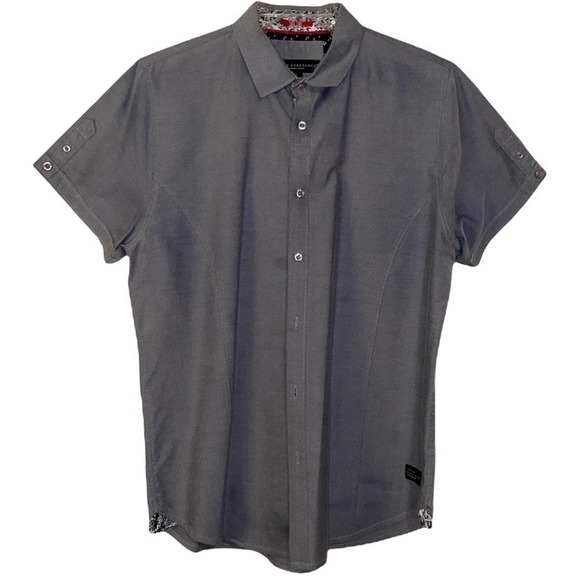 Truth.Substance Other - TRUTH.SUBSTANCE | Mens' short-sleeved button down shirt in grey Size Large